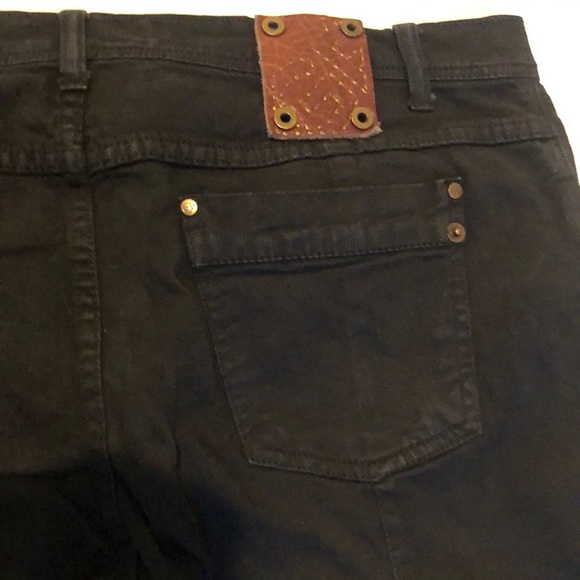 Gianfranco Ferre size 12 black jeans made in ITALY 34-46 stretch straight leg - Picture 11 of 13